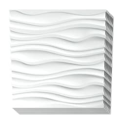 Art3d PVC Wave Board Textured 3D Wall Panels, White, 19.7