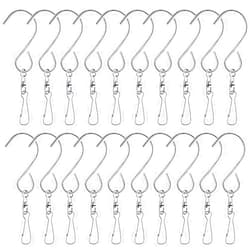 Muluo 20 Pcs Swivel Clip Hanging Hooks, 360 Wind Spinner Hooks for Hanging Wind Chimes Crystal Twisters Garden Bells Party Supply