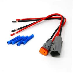 Deutsch & 3M Deutsch DT 2-PIN Pigtail & 3M Vinyl Butt Connector kit, UL Certified 14AWG Pure Copper GPT Wires with 13 Amps Continuous Capacity (Made in USA)