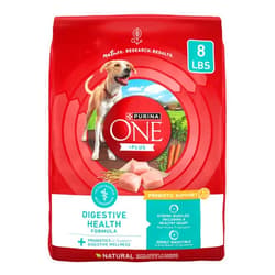 Purina One Plus Digestive Health Formula Dry Dog Food Natural with Added Vitamins, Minerals and Nutrients - (Pack of 4) 8 lb. Bags
