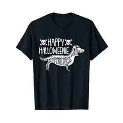 Halloween Costume Shirts Dog Puppy Pet Lover Gifts Happy Halloweenie Lazy Halloween Costume Dachshund Doxie T-Shirt