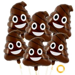 YOTHORN 6 Pcs Funny Poop Balloons,22 Inch Poo Aluminum Foil Balloon,Prank Joke Party Decoration for Teen Boys Office Halloween Prank Interactive Gag Gifts