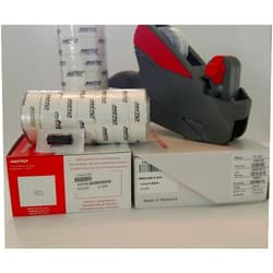 Meto 8.22 Price Label Gun, Value Pack, Price Gun, Box White Labels, Ink Roller