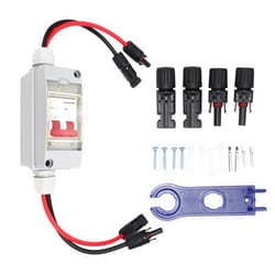 Moncer Solar Panel Disconnect Switch, 500V 32A DC Miniature Circuit Breaker with PV Connector and IP65 Waterproof Box for Outdoor PV or AC Stystem