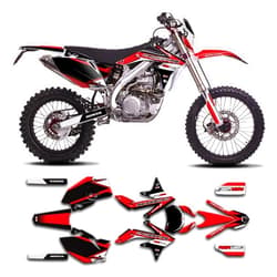Kungfu Graphics Custom Decal Kit for Asiawing Dirt Bike Enduro LX250 LD450 LX 250 LD 450 2015 2016 2017 2018 2019 2020 2021 2022 2023 2024, Black Red, AWLX25LD4515N024-KO