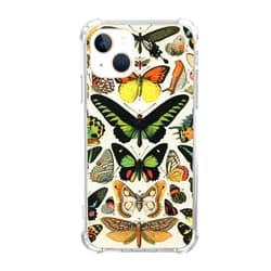 Veakgpligo Vintage Butterfly Case Compatible with iphone 13,Retro Vibe Butterfly Case for Girl Women, Unique Soft TPU Bumper Cover Case
