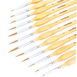 VIVIFun 12 Pcs Detail Paint Brush Set, Fine Tip Point Paintbrush for Micro Painting, Miniature Paint Brushes for Acrylic, Watercolor, Oil, Models, Crafts, Warhammer 40k, Line Drawing