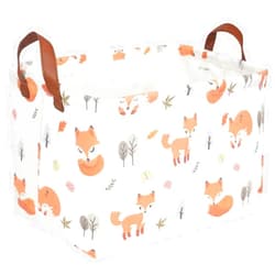 FXOCSHE Rectangle Fox Basket,Collapsible canvas waterproof storage basket,Toy Organizer,Laundry Basket for Kid Rooms,Baby Room decor,Toy Basket,Woodland Nursery Decor,Gift Basket(Fox)