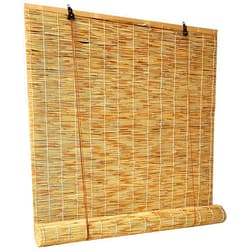 LCBDYLR Roll Up Reed Shade Bamboo Outdoor Window Blind with Lifter Light Filtering Sun Shade for Patio Porch Balcony Yard Gazebo Rustic Roll Up Curtain for Exterior UV Protection