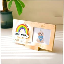 GOODMOM Dog Memorial Gifts for Lost Dogs, Pet Memorial Gifts, Sympathy Gifts for Missing Dogs, Pet Memorial Gifts, Dog Rainbow Solid Wood Photo Frame, Pet Lost Gifts 3.5x4.5 Inch Photo