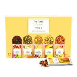 Tea Forte Single Steeps Loose Leaf Tea Sampler, Assorted Variety Tea Box, 15 Single Serve Pouches (Paradis)