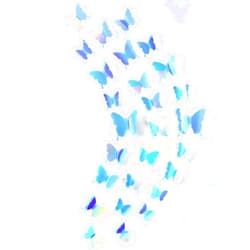 BBTO 48 Pieces Butterfly Wall Decor DIY Mirror 3D Butterfly Stickers Removable Decals for Home Bedroom Bathroom Living Room Decor(Blue)