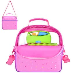 Tanmqin Tamnqin Portable Bag Compatible with Leapfrog LeapStart 3D Interactive Learning System and Storage for 5-6 Books (Case only)-Pink