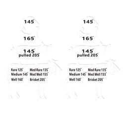 PEUTIER 2pcs Meat Temperature Magnets, Metal Pork Smoking Guide Animal Temp Magnet BBQ Decor BBQ Gift Men Grilling Party Cooking Beef Pig Chicken and Fish Accessories