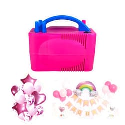 STARAUDIO Portable Balloon Pump Powerful Electric Air Blower Dual Nozzle Balloon Fast and Easy Bulk Balloons Filling for Event and Party Decoration with 50 Pcs Mix Color Balloons, 600W, 110V