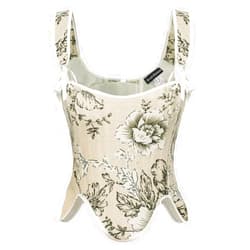 Scarlet Darkness Bustier Tops for Women Renaissance Floral Lace Up Bodyshaper Corset with Zipper