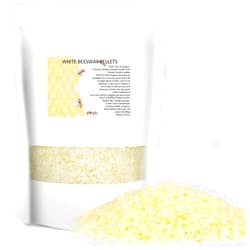 Howemon White Beeswax Pellets 2LB 100% Pure and Natural Triple Filtered for Skin, Face, Body and Hair Care DIY Creams, Lotions, Lip Balm and Soap Making Supplies
