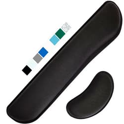 GORILLA GRIP Silky Gel Memory Foam Wrist Rest for Computer Keyboard, Mouse, Ergonomic Design for Typing Pain Relief, Desk Pads Support Hand and Arm, Mousepad Rests, Stain Resistant, 2 Piece Pad, Black