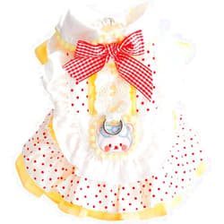 AZA Dog Princess Dresses for Small Dogs Lolita Clothes Costume Pet Hoodies Girl Cute Coat Outfits Spring Costumes (XS,Yellow)