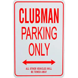 Funparkingsigns Clubman Parking Only - Miniature Fun Parking Sign