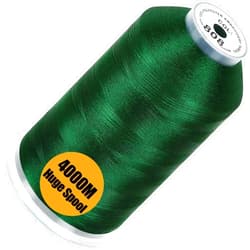 New brothread - Single Huge Spool 4000M Each Polyester Embroidery Machine Thread 40WT for Commercial and Domestic Machines - Deep Green