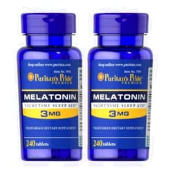 Generic Puritans Pride Melatonin 3 mg Tablets, 240 Count, Pack of 2