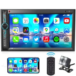 SOUNDKITS Double Din Car Stereo with Bluetooth: 7inch HD Car Multimedia Receiver – Car Audio MP5 Player | LCD Capacitive Touchscreen | Phonelink | Backup Camera | USB/SD/AUX Input | AM FM Car Radio | SWC