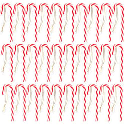 Naler 30pcs Christmas Candy Canes, Hanging Ornaments Christmas Tree Party Decorations Plastic Twisted Crutch Ornaments for Xmas Crafts Indoor Outdoor Decor