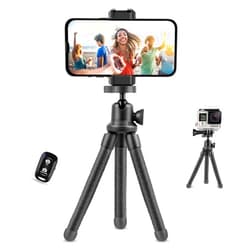 UBeesize Phone Tripod, UBeesize 12 Inch Flexible Cell Phone Tripod Stand Holder with Wireless Remote Shutter & Universal Phone Mount, Compatible with Smartphone/DSLR/GoPro Camera