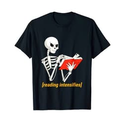 Best Cool Gifts Funny Cute Halloween 2020 Products Halloween Book Reading Spooking Intensifies Meme For Readers T-Shirt