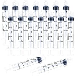 LabAider 5ml Luer Lock Syringe 20-Pack Plastic 5ml Syringes with Luer Lock Tip, Individually Sterile Sealed, No Needle