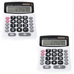 Lily's Home Lily' Home Jumbo 12 Digit, Solar Power, Large LCD Display - Desktop Calculator, Dual Power, Large Button Design, Battery Operation, Easy-to-Read Tilted, for Home, Office, School, Class & Business, 2PK