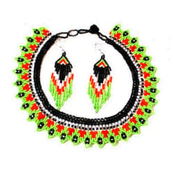 buybeaded Long Beaded Necklace – Boho Native Handmade Seed Bead Tassel Necklace, Bohemian Large Statement Beaded Necklace for Women and Girls (craftscorner-va1) (Pattern14)