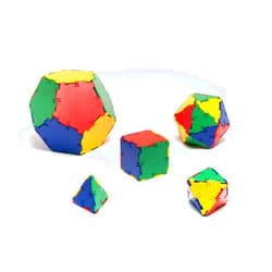 Polydron Kids Platonic Solids Educational Construction Set - Multicolored - Children Geometry 3D Shapes Building Kit - 4+ Years - 50 Piece Kit
