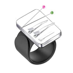 Rabetly Extension Size Magnetic Pincushion for Sewing, Silicone Wrist Magnetic Wristband for Braiding Gel, Pin Cushion Holder Bracelet for Quilting Sewing & Hairstylists (Black)