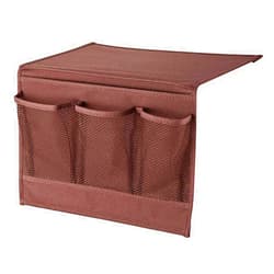 YXH Home Room Bedside Sofa Side Oxford Cloth Hanging Bag Storage Bag,Desk Phone Remote Control Magazine Newspaper Book Storage Insert Pocket (Brown, medium)