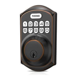 TEEHO TE001 Keyless Entry Door Lock with Keypad - Smart Deadbolt Lock for Front Door with 2 Keys - Auto Lock - Easy Installation - Oil-Rubbed Bronze