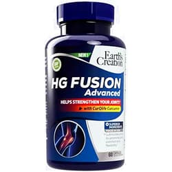 Earth's Creation HG Fusion Joint Health - Hyaluronic Acid, Glucosamine, Chondroitin, MSM, Type 2 Collagen - Synergetic Blend (60 Capsules)