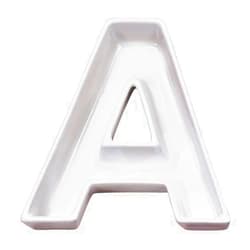 Ivy Lane Design Ceramic Love Letter Dish, Letter A, White