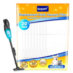 KEEPOW Vacuum Filters Compatible with Makita T-03193 Replacement Vacuum Filter Cloth for XLC02 LC01 BCL180 443060-3 Vacuums, 20 Pack