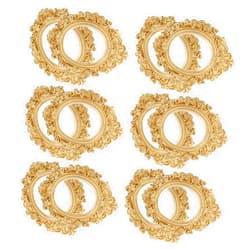 GARVALON 12pcs Photo Frame Tiny House Accessories Jewelry Supplies Mini Frames Antique Mini Frame Accessories for Photo Holder Frame DIY Crafts Tabletop Decor Mini Resin Frames Golden