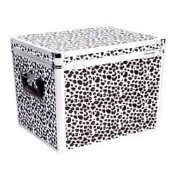 Vaultz Locking File Storage Chest, Two-Handled, Letter/Legal File Storage, 17.5 x 14 x 12.5 Inches, Black and White Leopard (VZ03976)
