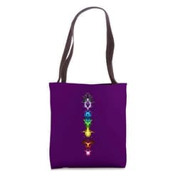 Chakra Yoga Meditation T-shirts and Hoodies Fractal Chakra Buddhism Yoga Rainbow Symbol Spirituality Tote Bag