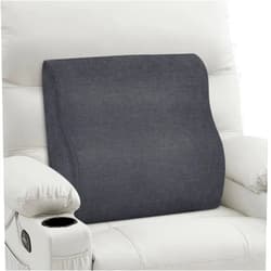 TANYOO Back Support Pillow for Recliner Dual Layer Lumbar Support Pillow with Gel Memory Foam Ergonomic Orthopedic Couch Back Cushions for Elderly Lower Back Pain Relief Washable Cover Dark Grey