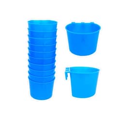 ORIBUKI 10 Pack Cage Cups Birds Feeders Seed Bowl Chicken Feeding Watering Dish Rabbit Water Food Hanging Wire Cages Box 8oz Coop Cups for Pet Parrot Parakeet Gamefowl Poultry Pigeon