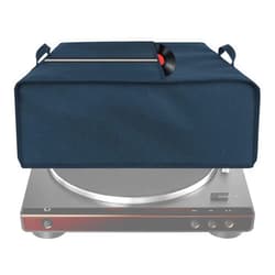 Kingshion Turntable Dust Cover, Record Player Protective Case Compatible with Audio-Technica AT-LP60X and AT-LP60XBT Turntable Record Player Protector, Dust and Scratch Proof - Dark Blue
