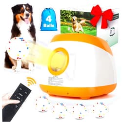 Wortade Automatic Ball Launcher for Dogs, Dog Ball Thrower with 40-60-80Ft Distance, Rechargeable Automatic Launcher with 4 Balls (2.5