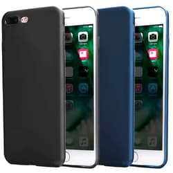 CaseHQ 2 Pack Compatible with iPhone 8 Plus Case 2017,iPhone 7 Plus Case 2016, Thin Slim Fit Soft TPU Bumper Shell Anti-Scratch Resistant Shockproof Protective Mobile Phone Cover,Women Man,Black+Dark Blue