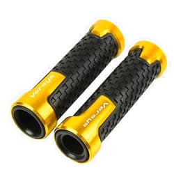 BHLTG Motorcycle Grips for KAW&ASAKI VERSYS650 KLE for Ver&sys 650 1000 Ver&sys-X 300 7/8'' 22MM Rubber CNC Motorcycle Handlebar Grips Motorcycle Handle bar Grips (Color : Gold)