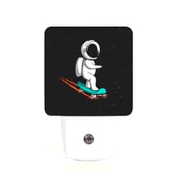 Chrobak LED Night Light,Astronaut Rides On Skateboard Through Universe LED Night Light Plug into Wall with Dusk to Dawn Light Sensor White Energy Efficient Nightlight for Hallway Living Room Kitchen